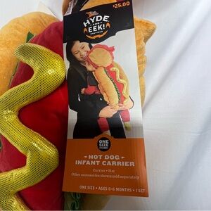 Hot Dog Plush Halloween Costume Infant Carrier Size 0-6 Month Baby Unisex